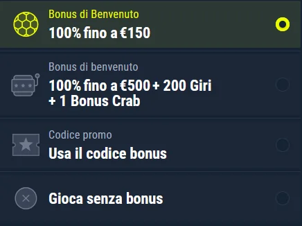 Rabona Bonus di Benvenuto